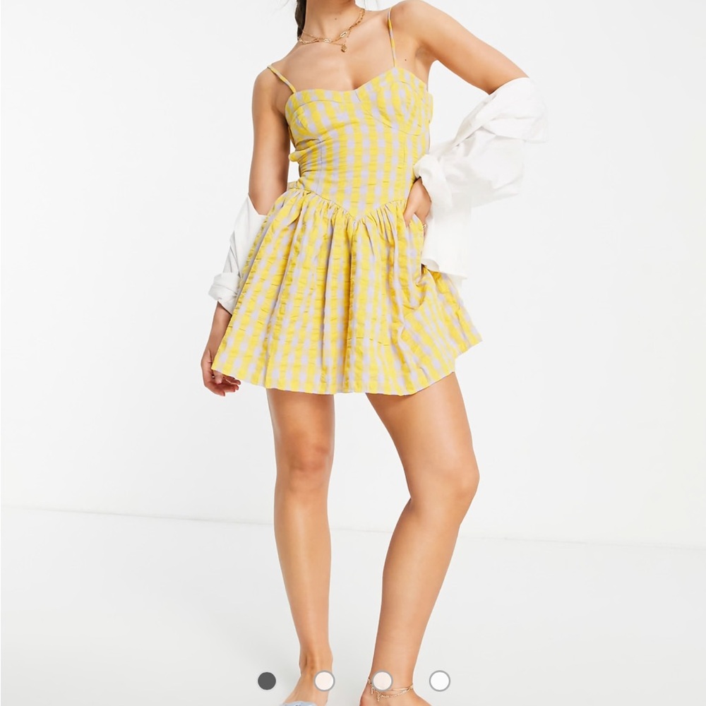 Yellow Checkered Sundress ASOS